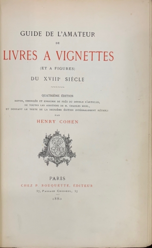 Portada de Guide de L' Amateur de Livres a Vignettes et a figures du XVIII Siecle - Henry Cohen