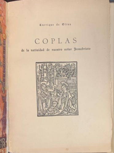 Portada de Coplas de la Natividad de nuestro Se�or Jesucristo - Enrique de Oliva