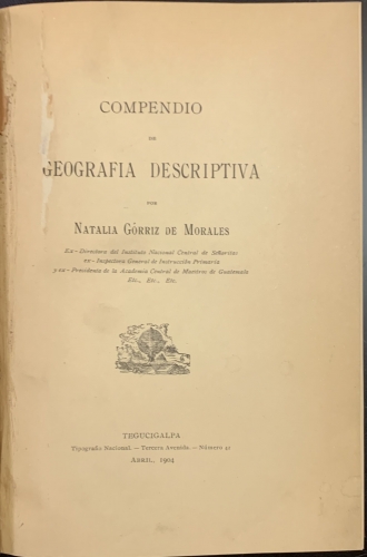 Portada de Compendio de Geograf�a Descriptiva - Natalia Gorriz de Morales