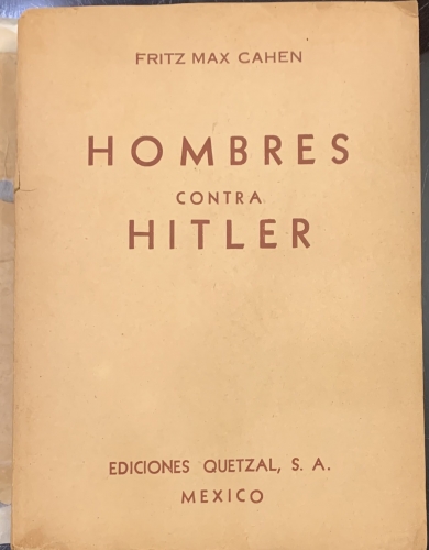 Portada de Hombres contra Hitler - Fritz Max Cahen