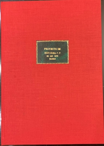 Portada de Proyecto de Reforma parcial del C�digo Penal redactado por la secci�n segunda de la Comisi�n General de codificaci�n en cumplimiento de la Real Orden de 25 de Setiembre de 1879