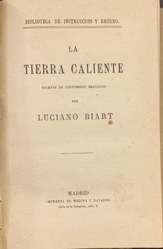 Portada de Los Tres Peligros. Excursiones por el Africa Septentrional/ La Tierra Caliente. Escenas de costumbres mejicanas/ Las Etapas de una Conversi�n. Pedro Blot - Manuel Seco y Shelly / Luciano Biart / Paul Feval