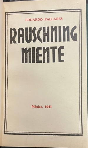 Portada de Rauschning Miente - Eduardo Pallares