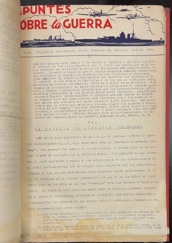 Portada de Apuntes sobre la Guerra. II Guerra Mundial. 