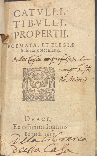 Portada de Catulli, Tibulli, Propertii. Poema et Elegiae - Catulo, Tibulo, Propercio