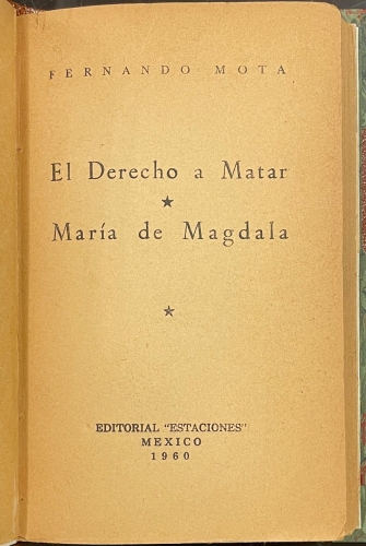 Portada de El Derecho a Matar. Maria de Magdala - Fernando Mota