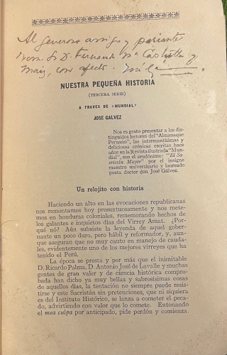 Portada de Nuestra Peque�a Historia - Jose Galvez