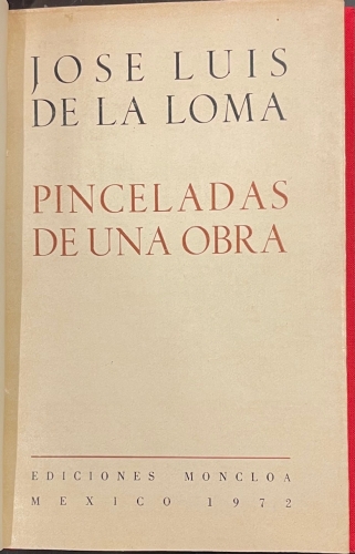 Portada de Pinceladas de una Obra - Jose Luis de la Loma
