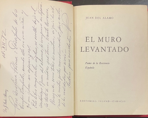Portada de El Muro Levantado. Poema de la Resistencia Espa�ola - Juan del Alamo