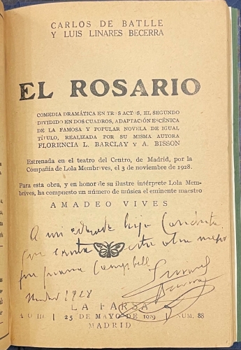 Portada de El Rosario - Carlos de Batlle. Luis Linares Becerra