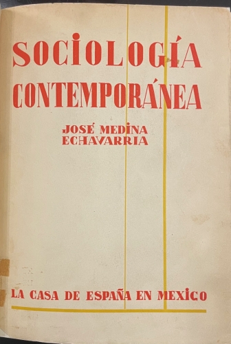 Portada de Sociologia Contempor�nea - Jose Medina Echavarria