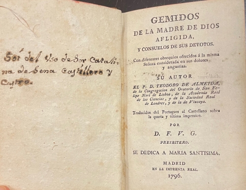 Portada de Gemidos De La Madre De Dios Afligida, y Consuelos De sus Devotos - P.D. Teodoro De Almeyda