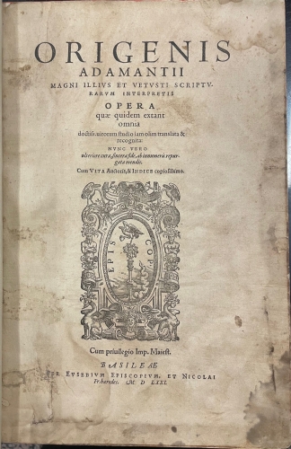 Portada de Origenis Adamantii. Opera quae quidem extant omnia - Origenes Adamantius. Origenes de Alejandria