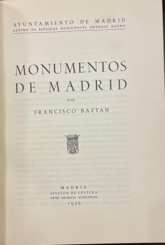 Portada de Monumentos de Madrid - Francisco Baztan