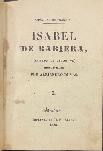 Portada de Isabel de Babiera. Reinado de Carlos VI - Alejandro Dumas