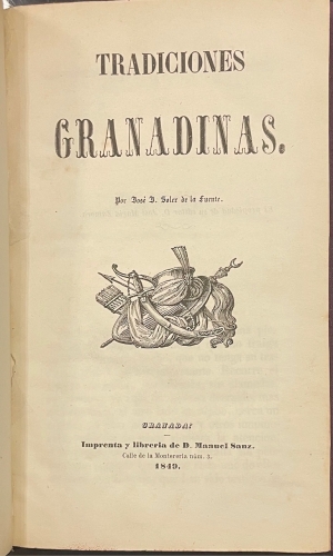 Portada de Tradiciones Granadinas - Jos� J. Soler de la Fuente