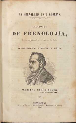 Portada de La Frenologia i sus Gloras. Lecciones de Frenologia - Mariano Cub� i Soler