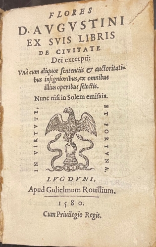 Portada de Flores D. Augusti ex suis Libris de Civitate Dei  - San Agust�n