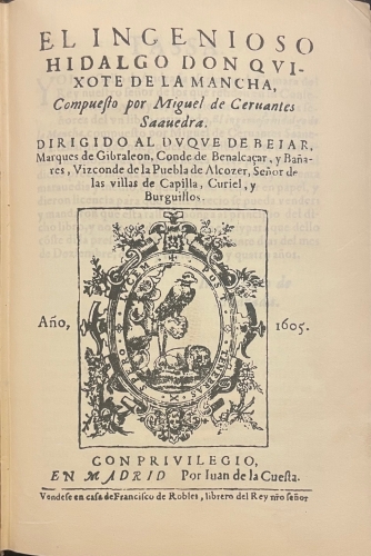 Portada de El Ingenioso Hidalgo Don Quijote de la Mancha - Miguel de Cervantes Saavedra