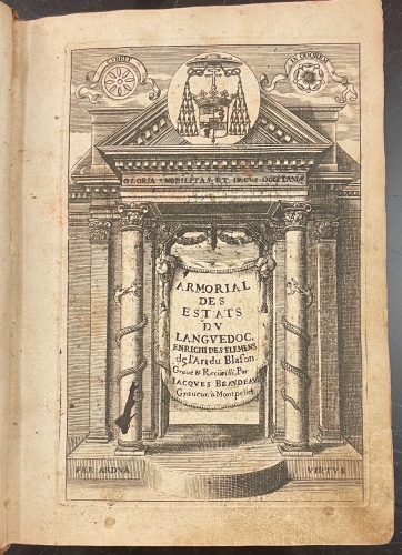 Portada de Armorial des Estats du Languedoc enrichi des elemens de l'art du blason - Jacques Beaudeau