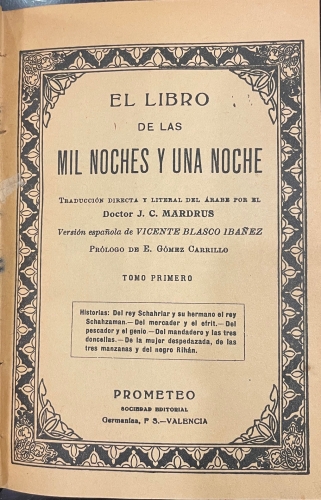 Portada de El Libro de las Mil y Una Noches