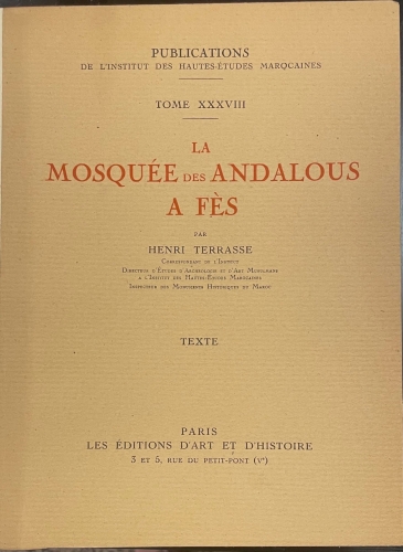 Portada de La Mosqu�e des Andalous a Fes - Henri Terrasse