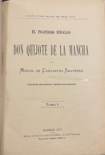 Portada de El Ingenioso Hidalgo Don Quijote de la Mancha. Novelas Ejemplares - Miguel de Cervantes Saavedra
