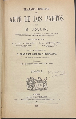Portada de Tratado Completo del Arte de los Partos - M. Joulin