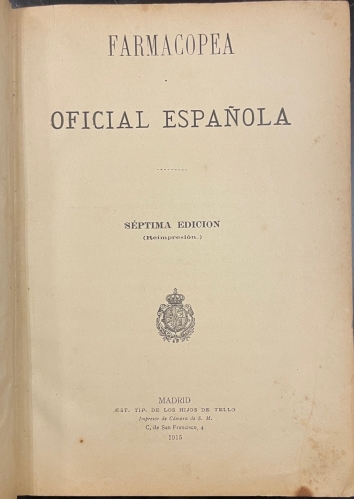 Portada de Farmacopea Oficial Espa�ola