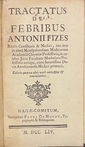 Portada de Tractatus de Febribus  - Antonio Fizes