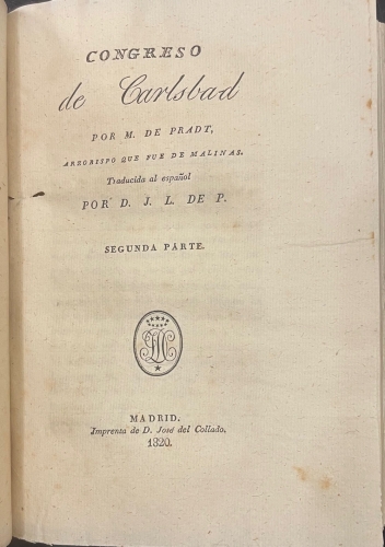 Portada de Congreso de Carlsbad - Abate de Pradt, Dominique Dufour