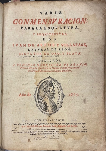 Portada de Varia Conmensuracion para la Escultura y Arquitectura - Juan de Arfe y Villafa�e