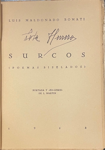 Portada de Surcos. Poemas biselados - Luis Maldonado Bomati