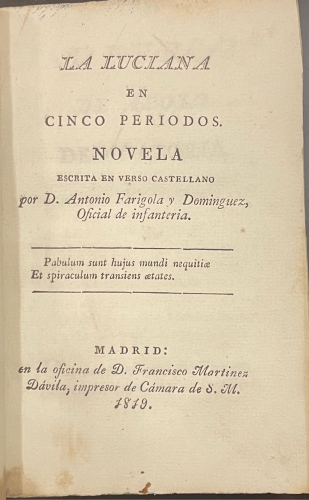 Portada de La Luciana En Cinco Periodos - D. Antonio Farigola y Dominguez