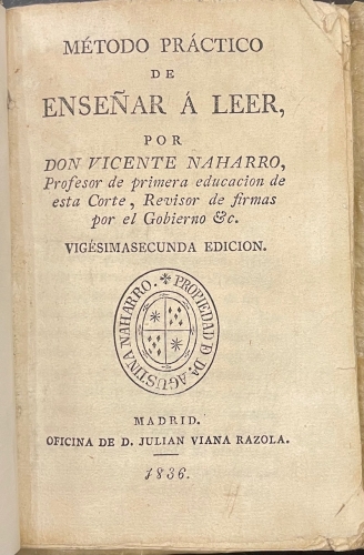 Portada de M�todo Pr�ctico De Ense�ar a Leer - Vicente Naharro