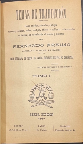 Portada de Temas de Traduccion - Fernando Araujo