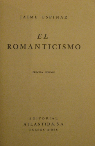 Portada de El Romanticismo - Jaime Espinar
