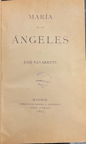 Portada de Mar�a De Los �ngeles. (Rota, C�diz) - Jos� Navarrete