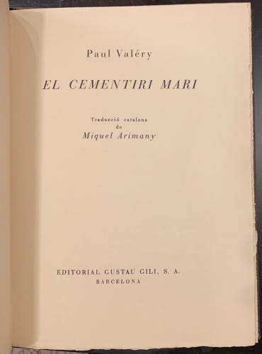 Portada de El Cementiri Mar� - Paul Val�ry