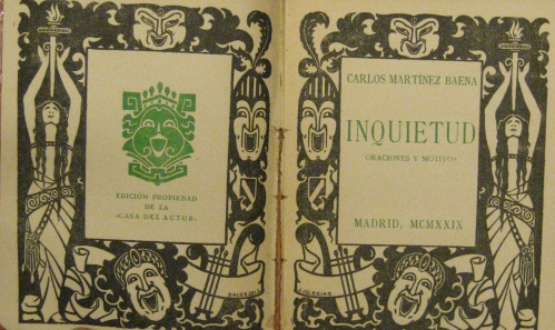 Portada de Inquietud. Oraciones y Motivos. - Carlos Mart�nez Baena