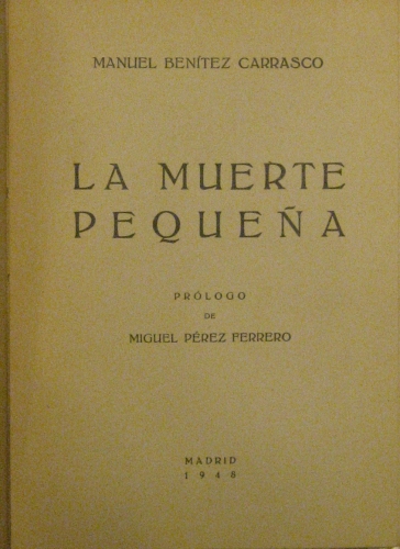 Portada de La Muerte Peque�a. - Manuel Ben�tez Carrasco