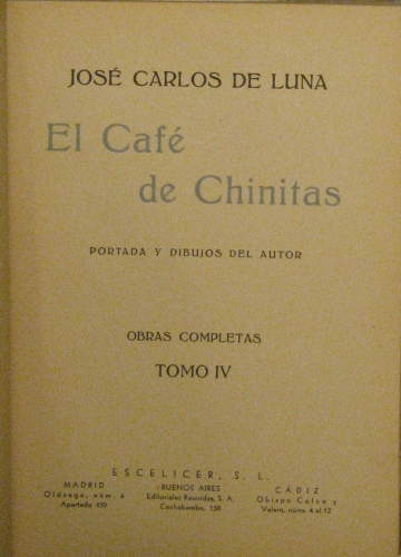Portada de El caf� De Chinitas - Jos� Carlos De Luna