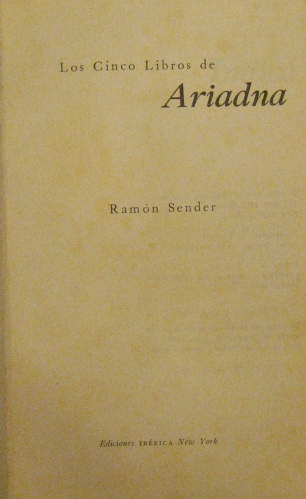 Portada de Los Cinco Libros De Ariadna. - Ram�n Sender
