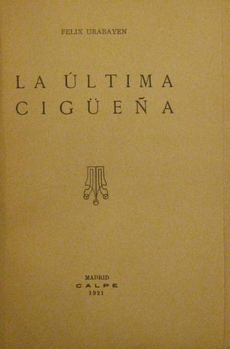 Portada de La Ultima Cig�e�a - Felix Urabayen