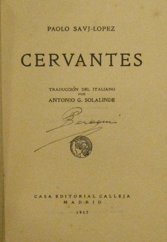 Portada de Cervantes - Paolo Savj-L�pez