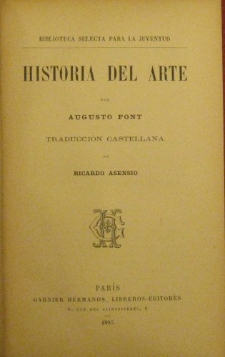 Portada de Historia Del Arte - Augusto Font