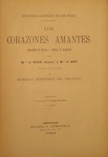 Portada de Los Corazones Amantes. Madre e Hija. Hija y Padre - Witt (Guizot) y S. Doy