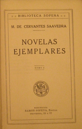 Portada de Novelas Ejemplares. - Miguel De Cervantes Saavedra