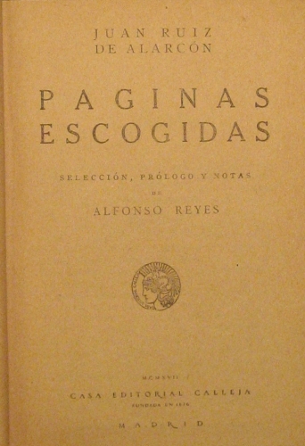 Portada de P�ginas Escogidas. - Juan Ruiz de Alarc�n