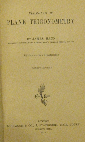 Portada de Elements of Plane Trigonometry - James Hann
